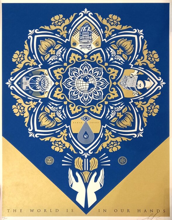 " The world is in our hands " (HOLIDAY PRINT 2015) Shepard Fairey