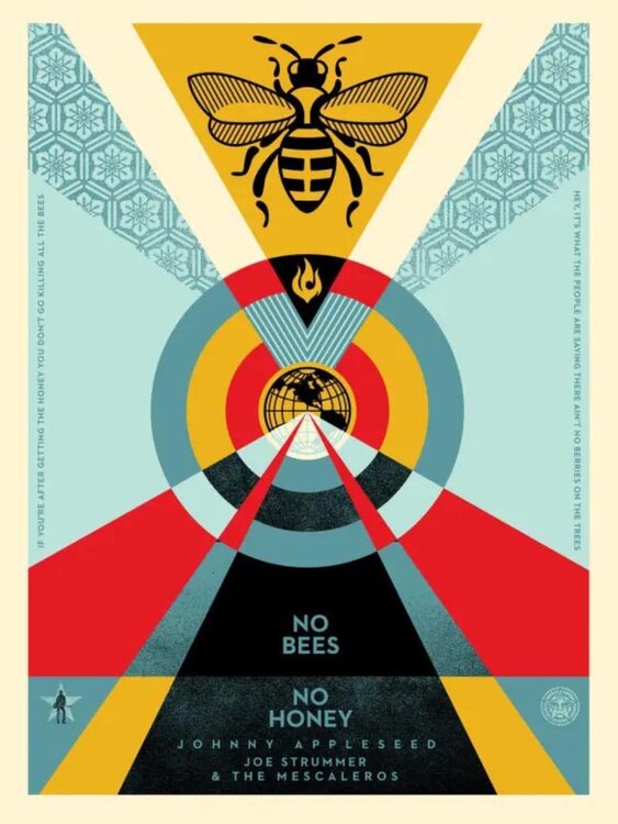 No bees no honey Shepard Fairey