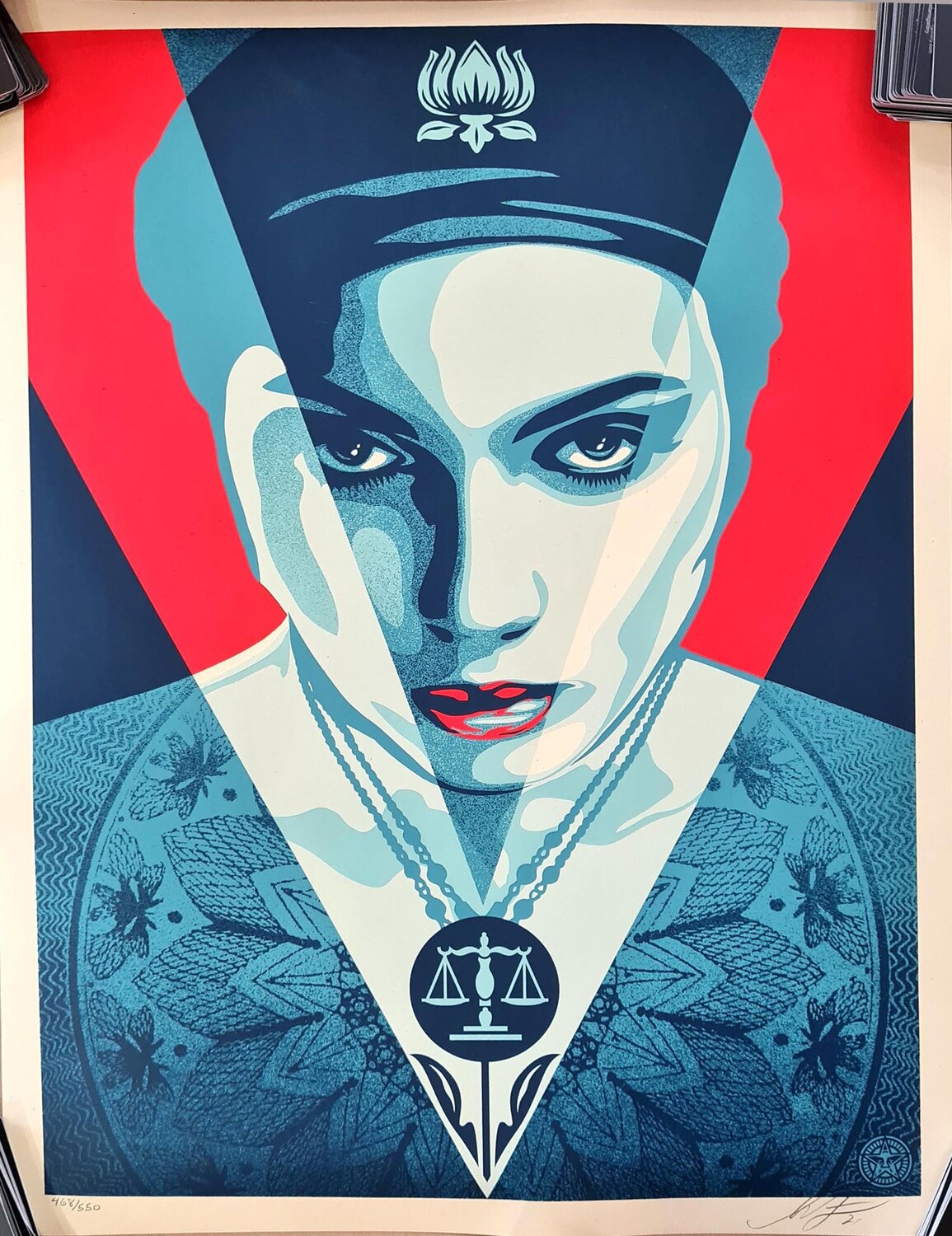 Justice woman Red Shepard Fairey