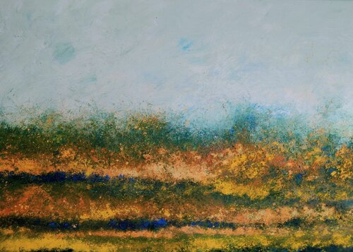 Feld und waldrand im Herbst van Georg Olliges, Schilderij te koop op Singulart