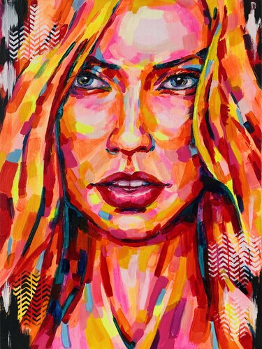 A blond woman Europa van Leah Larisa Bunshaft, Schilderij te koop op Singulart