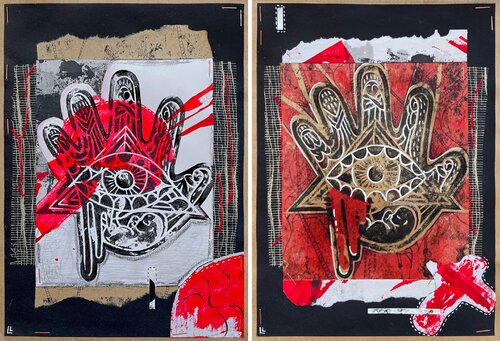 Threads of Displacement 2. Diptych de Leah Larisa Bunshaft, Pintura a la venta en Singulart