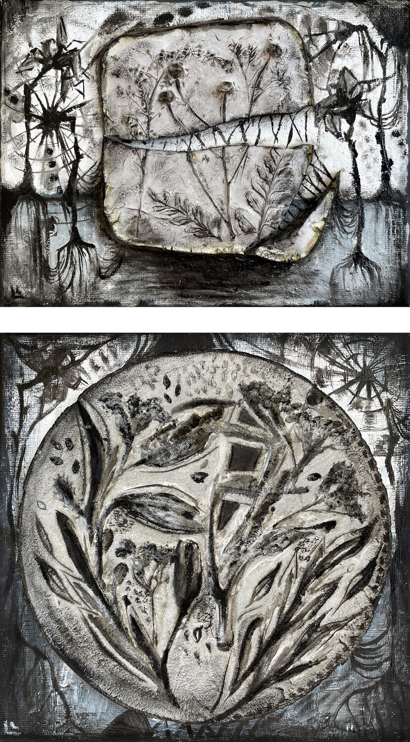 Diptych Broken life and Imprints of life Leah Larisa Bunshaft