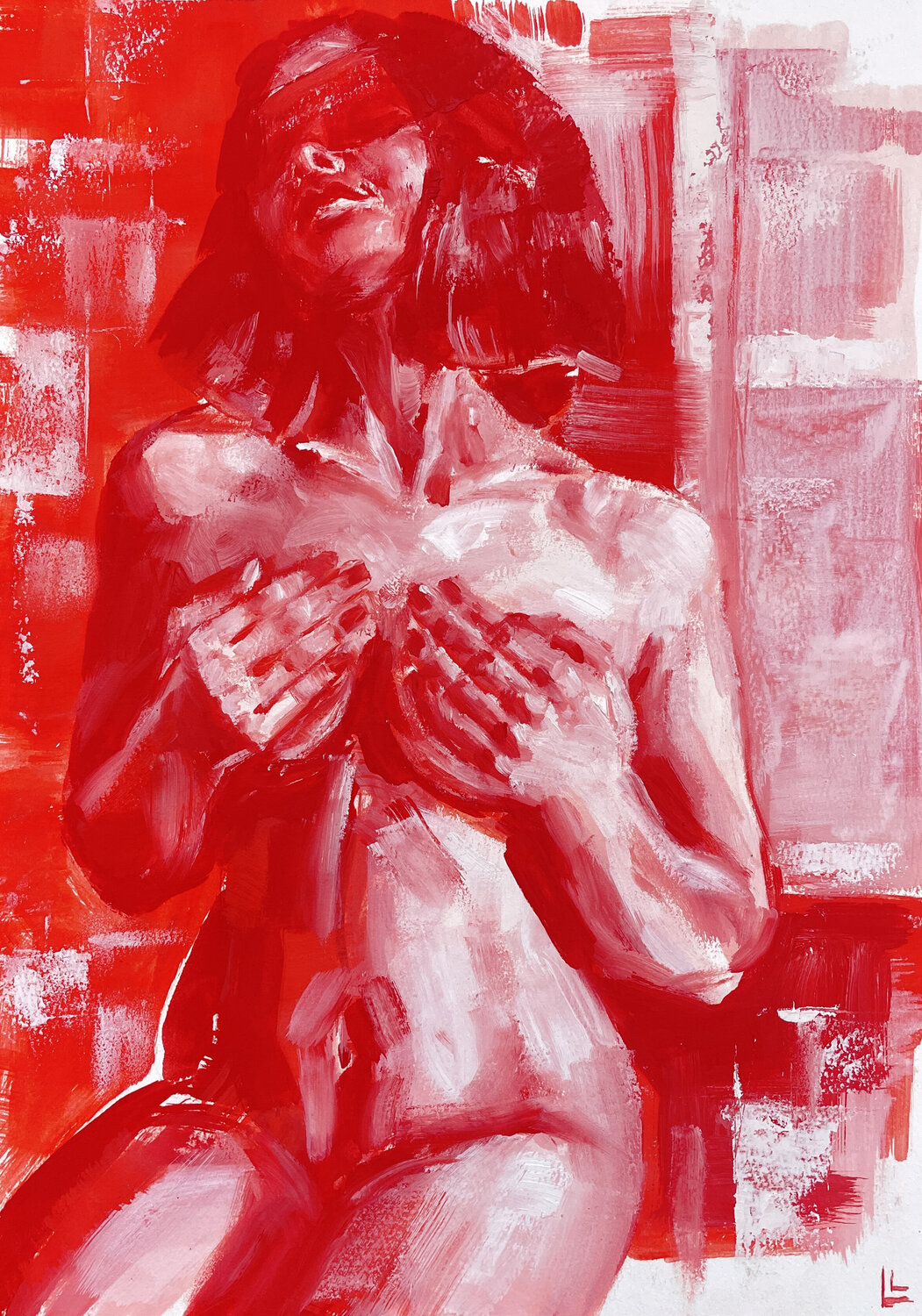 Quiet States - 3 Leah Larisa Bunshaft Peinture originale à vendre