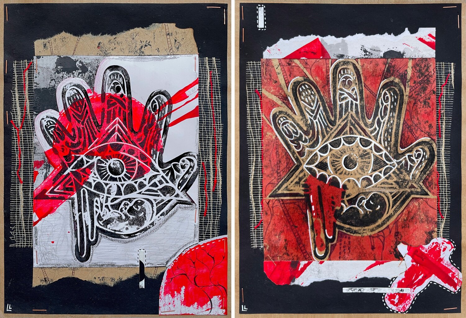 Threads of Displacement 2. Diptych Leah Larisa Bunshaft Dipinto originale in vendita