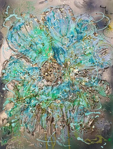 Gold in the jungle di Ursula Gnech, Pittura in vendita su Singulart