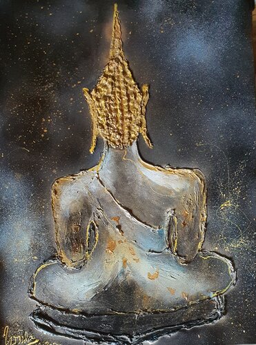 Buddha by night von Ursula Gnech, Malerei kaufen auf Singulart