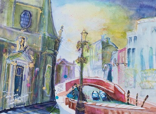Chiesa dell' Angelo Raffaele Venice de Ursula Gnech, Pintura a la venta en Singulart