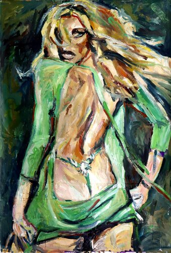 Kristina Tsirekidze for Dsquared2 SS 2005, beyond iconic di Valentyna Protsak, Pittura in vendita su Singulart