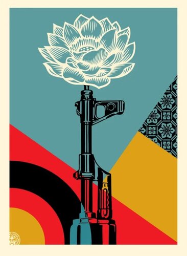 AK-47 Lotus by Shepard Fairey, Print for Sale on Singulart