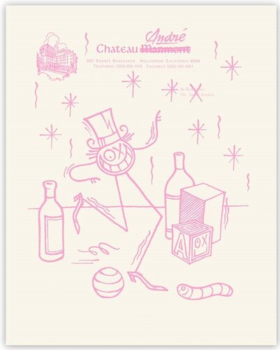 Château André pink on white by André Saraiva, Print for Sale on Singulart