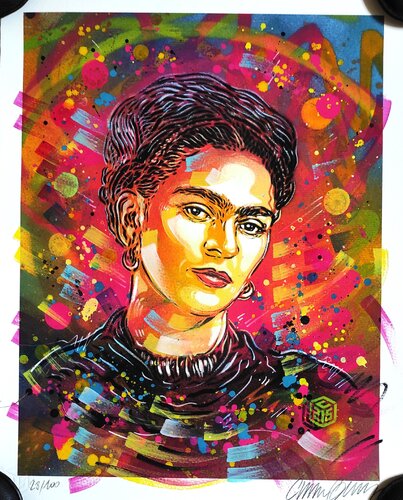 FRIDA KAHLO (réhaussée à la main) by C215, Print for Sale on Singulart