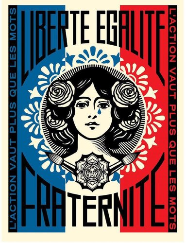 L'action vaut plus que les mots (Marianne) par Shepard Fairey, Édition en vente sur Singulart