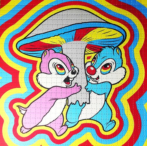 Bicycle Day Weekend Trip / CHIP AND DALE'S MUSHROOM ADVENTURE par Ben Frost, Œuvre sur papier en vente sur Singulart