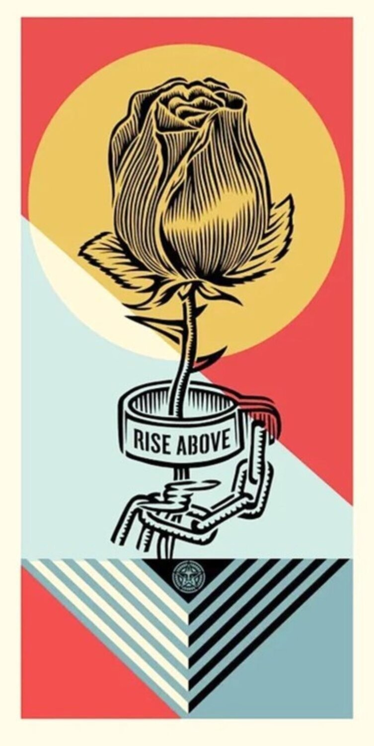 Rise Above Rose Geometric Shepard Fairey