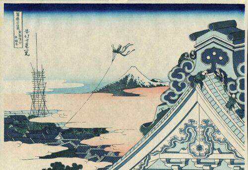 Le temple d’Asakusa Honganji à Edo by Katsushika Hokusai, Print for Sale on Singulart