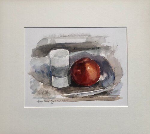 Stillleben mit rotem Apfel Hans Müller-Gutscher