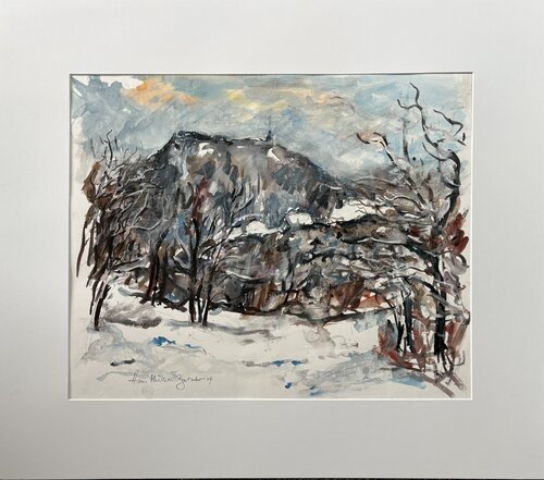 Die Wasserfluh -Winteransicht von Hans Müller-Gutscher, Malerei kaufen auf Singulart