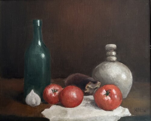 Stillleben mit Tomaten von Hans Müller-Gutscher, Malerei kaufen auf Singulart