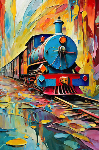 TRENO D'EPOCA (AI_405) di Eugenio Tocchet, Digitale in vendita su Singulart