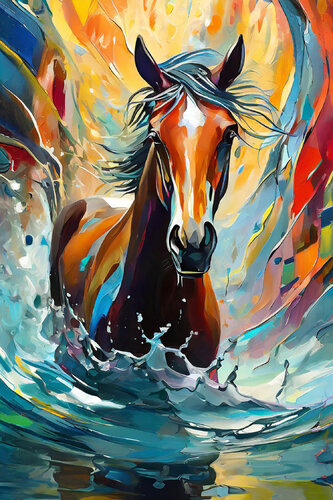 CAVALLO SULL'ACQUA (AI_324) by Eugenio Tocchet, 디지털 for Sale on Singulart