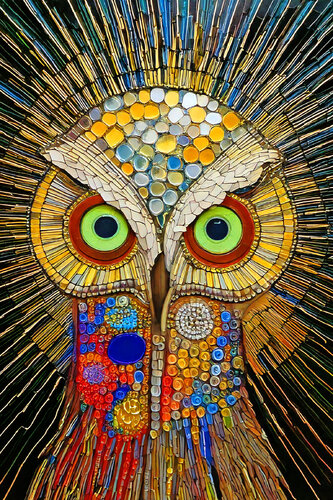 Il gufo | Mosaic Harmony ET_2024 par Eugenio Tocchet, Digital en vente sur Singulart