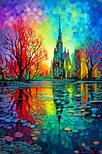 Paesaggio sull'acqua ET0425-97 van Eugenio Tocchet, Digitaal te koop op Singulart