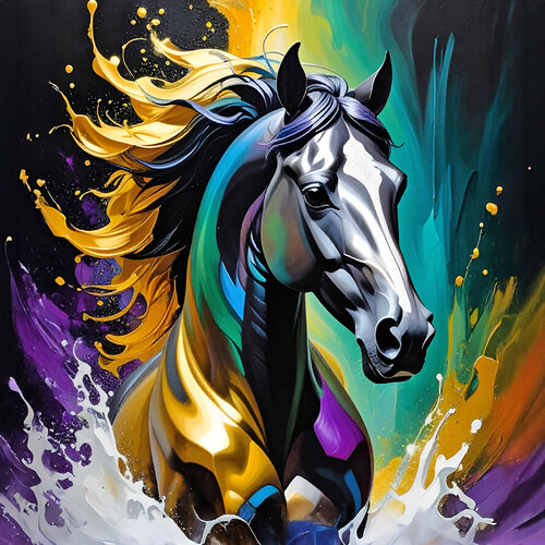 Horse / Ethereal Quadrants ET0925-122 di Eugenio Tocchet, Digitale in vendita su Singulart