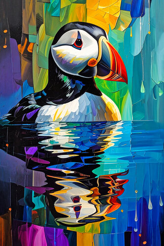 ATLANTIC PUFFIN - Aqua Portraits ET1125-69 by Eugenio Tocchet, 인쇄 for Sale on Singulart