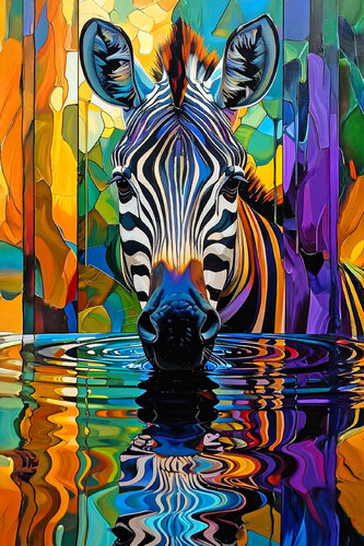 ZEBRA - Aqua Portraits ET1125-93 von Eugenio Tocchet, Druck kaufen auf Singulart