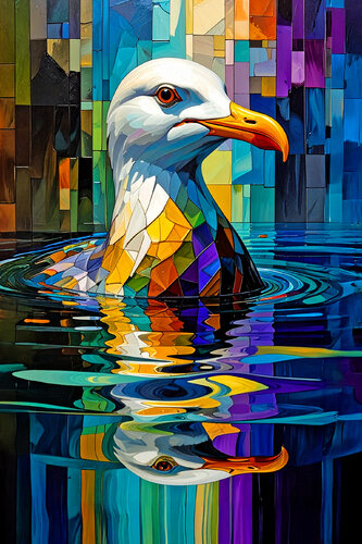 SEAGULL - Aqua Portraits ET1125-107 von Eugenio Tocchet, Druck kaufen auf Singulart