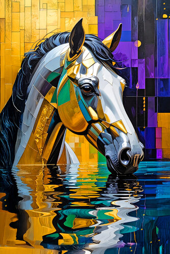 HORSE - Aqua Portraits ET1125-112 von Eugenio Tocchet, Druck kaufen auf Singulart