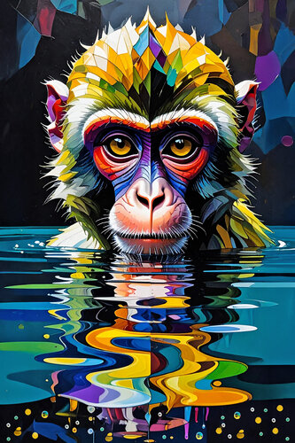 MACAQUE - Aqua Portraits ET1125-69 von Eugenio Tocchet, Druck kaufen auf Singulart