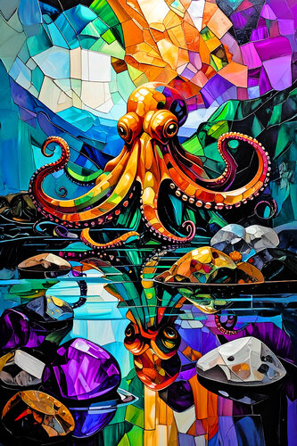 OCTOPUS - Aqua Portraits ET1025-159 by Eugenio Tocchet, Print for Sale on Singulart