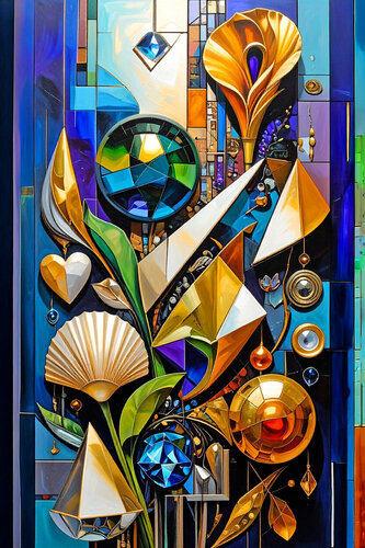Abstract Presence Goldscape ET1125-6 von Eugenio Tocchet, Druck kaufen auf Singulart