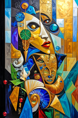 Abstract Presence Goldscape ET1125-8 di Eugenio Tocchet, Stampa in vendita su Singulart