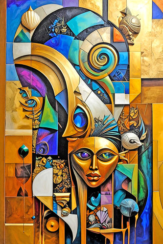 Abstract Presence Goldscape ET1125-12 di Eugenio Tocchet, Stampa in vendita su Singulart