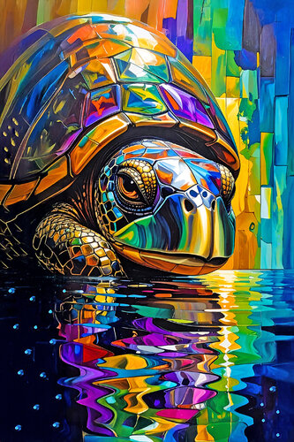 The Turtle - Aqua Portraits ET1225-90 by Eugenio Tocchet, Print for Sale on Singulart