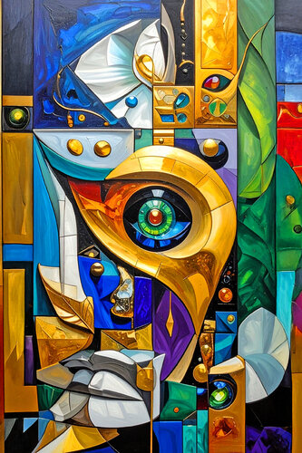 Abstract Presence Goldscape ET1225-64 di Eugenio Tocchet, Stampa in vendita su Singulart