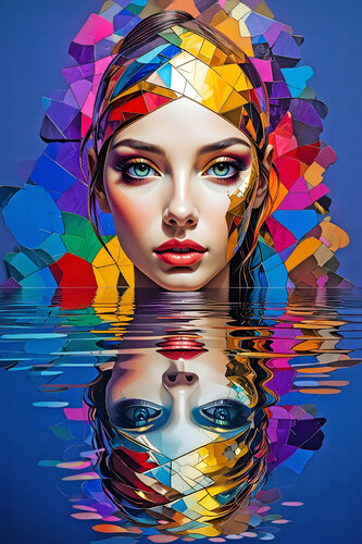 Aqua Portrait ET0326-189 di Eugenio Tocchet, Stampa in vendita su Singulart