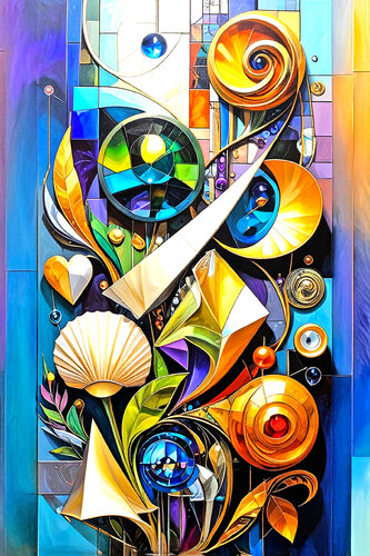 Abstract Presence Goldscape ET1225-7 van Eugenio Tocchet, Afdruk te koop op Singulart