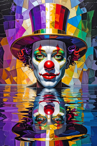 The Clown - Aqua Portraits ET0426-129 di Eugenio Tocchet, Stampa in vendita su Singulart