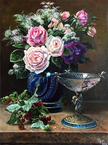 Cupid's Goblet by Jean Baptiste Robie Williams. Oil Reproduction by Olga Begisheva K., Painting for Sale on Singulart