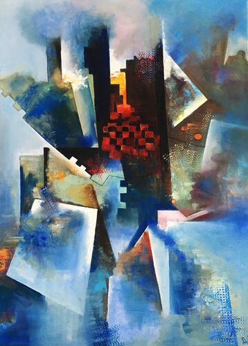 Skyscrapers. Dawn in the metropolis by Olga Begisheva K., 회화 for Sale on Singulart