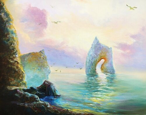Golden Gate Rock in Crimea de Olga Begisheva K., Pintura a la venta en Singulart