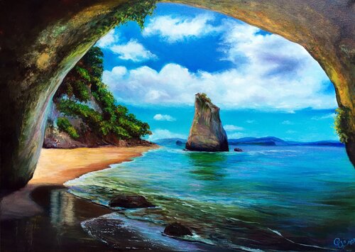 View from the cave von Olga Begisheva K., Malerei kaufen auf Singulart