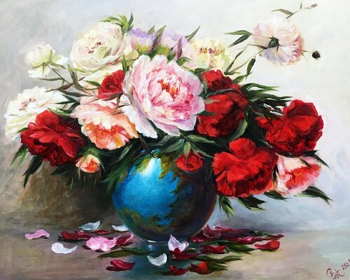 Peonies di Olga Begisheva K., Pittura in vendita su Singulart