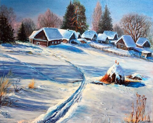 January. Winter Landscape. par Olga Begisheva K., Peinture en vente sur Singulart
