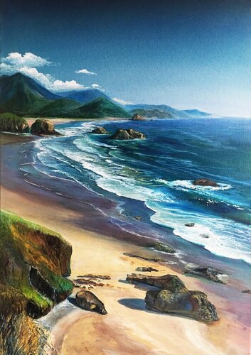 Blue Marine by Olga Begisheva K., Painting for Sale on Singulart