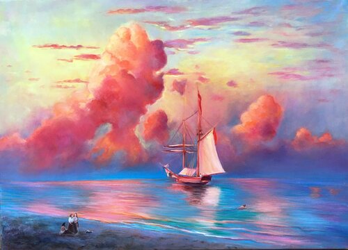 Sunset by Ivan Aivazovsky by Olga Begisheva K., 회화 for Sale on Singulart